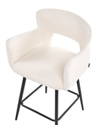 Set of 2 Bar Chairs SANILAC Boucle Off-White