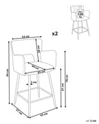 Set of 2 Bar Chairs SANILAC Boucle Off-White