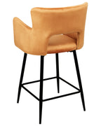 Set of 2 Bar Chairs SANILAC Velvet Orange