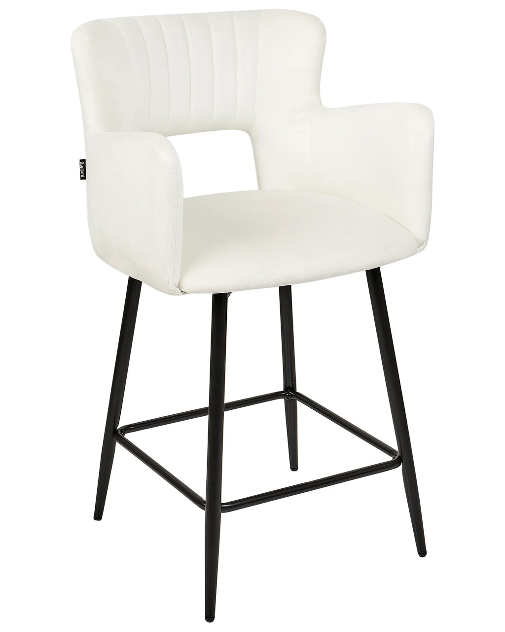 Set of 2 Bar Chairs SANILAC Velvet White