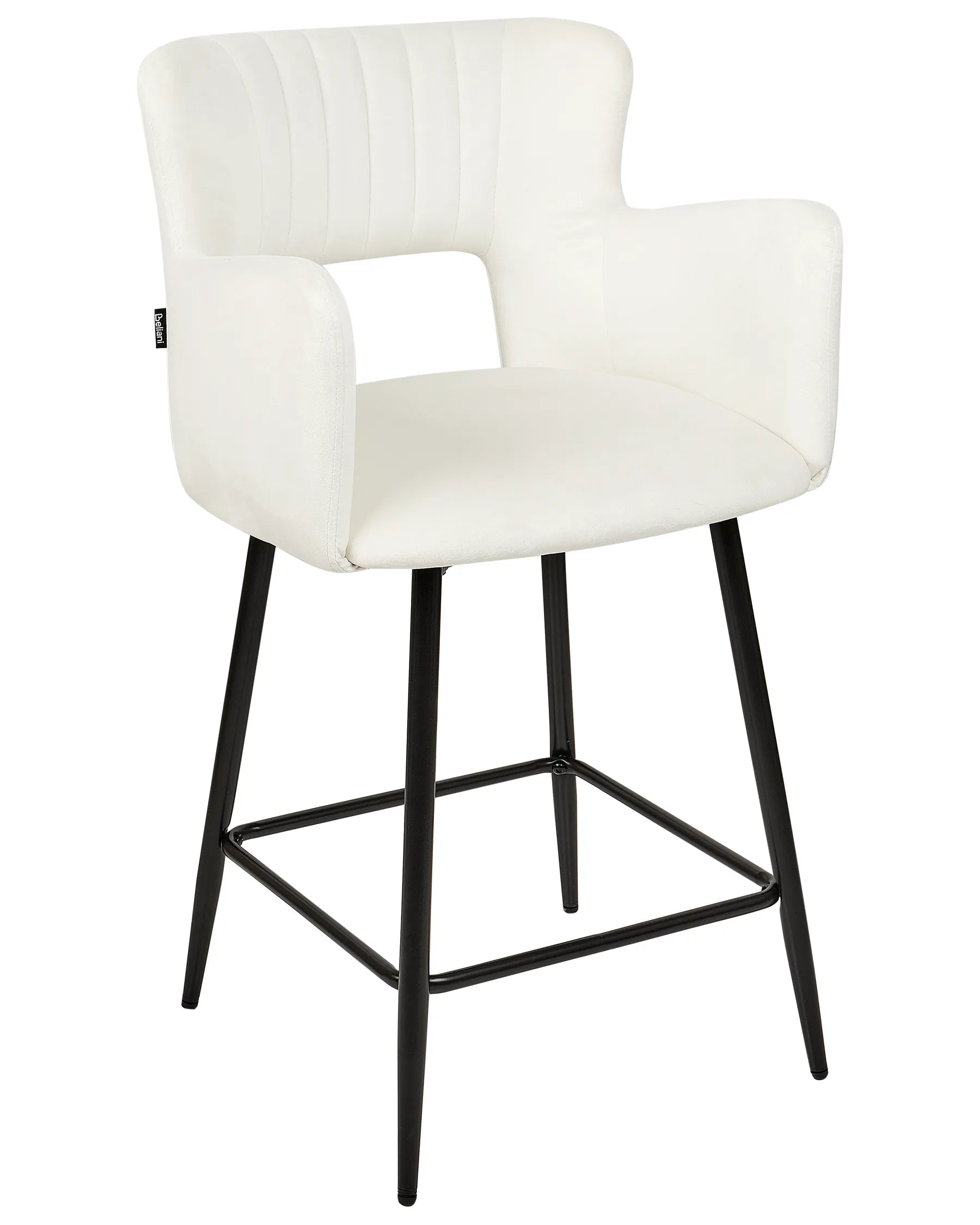 Set of 2 Bar Chairs SANILAC Velvet White