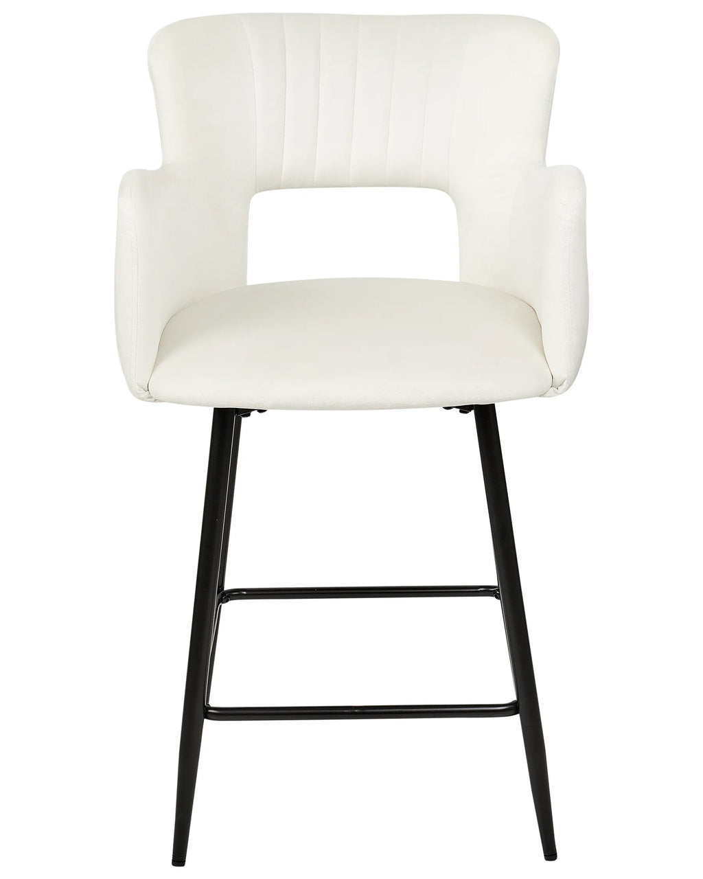Set of 2 Bar Chairs SANILAC Velvet White