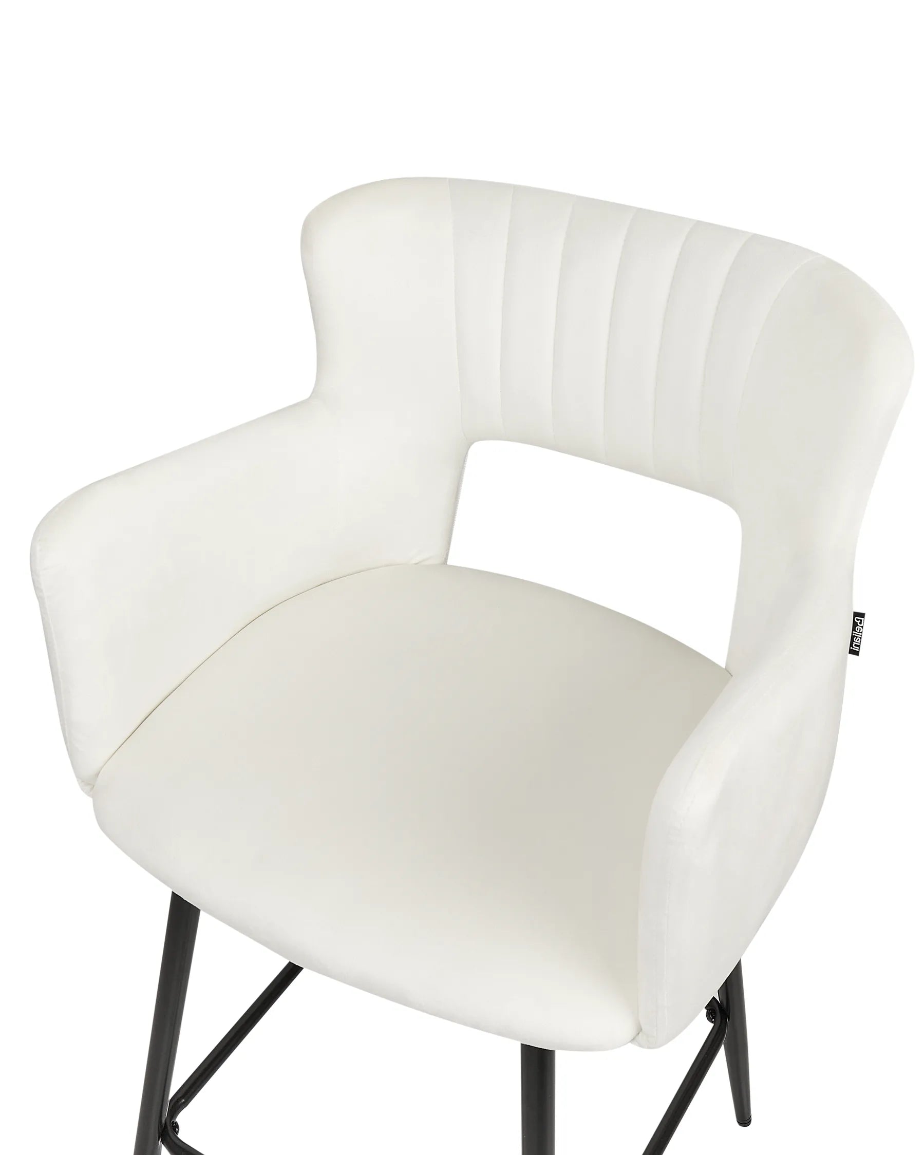 Set of 2 Bar Chairs SANILAC Velvet White
