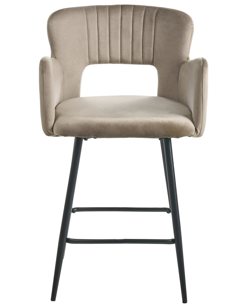 Set of 2 Bar Chairs SANILAC Velvet Taupe