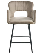 Set of 2 Bar Chairs SANILAC Velvet Taupe