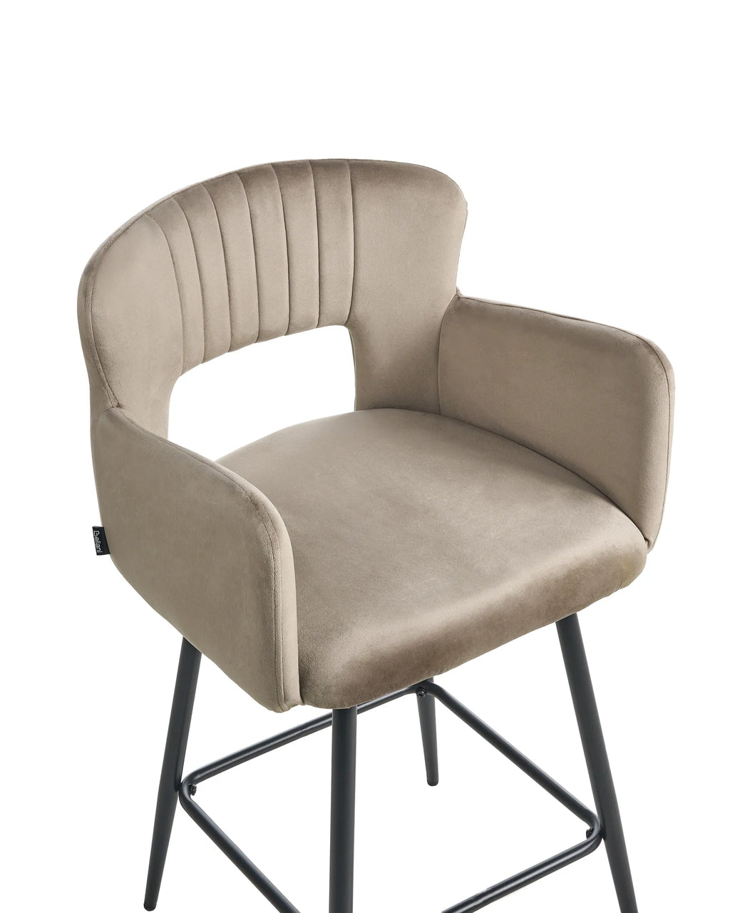 Set of 2 Bar Chairs SANILAC Velvet Taupe