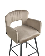 Set of 2 Bar Chairs SANILAC Velvet Taupe