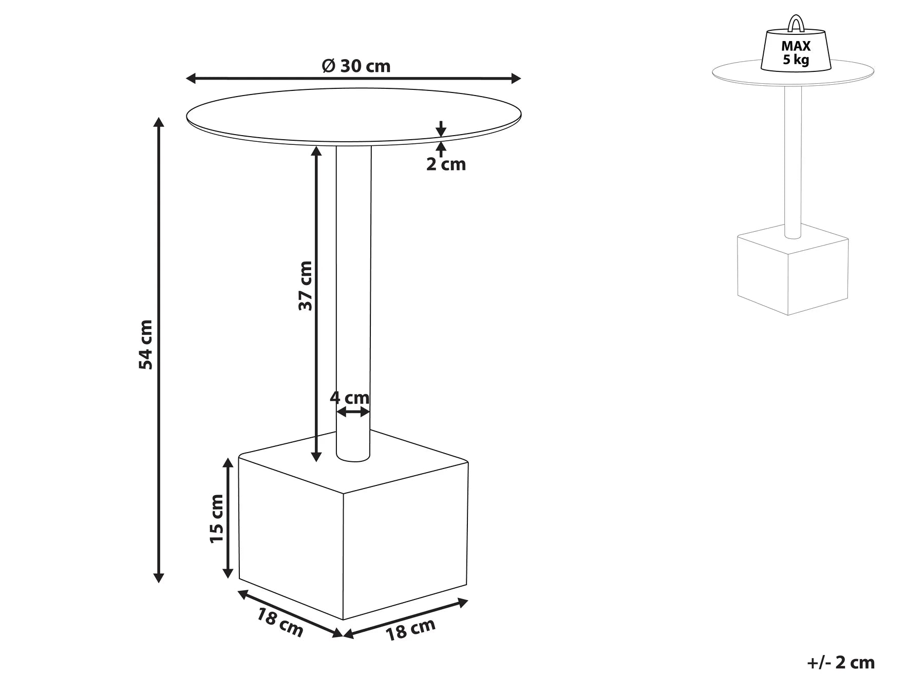 Side Table COLIBRI Metal Gold