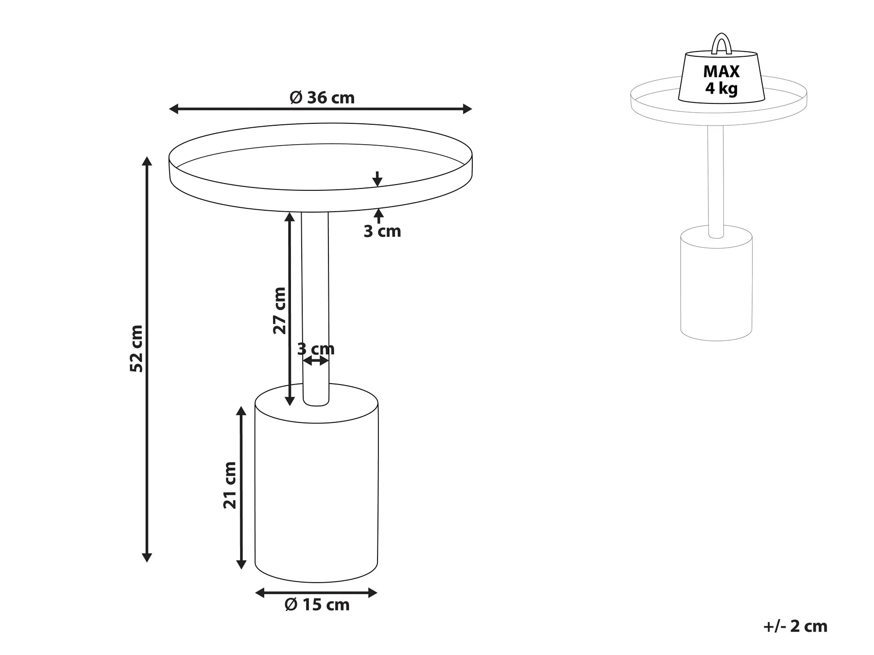 Side Table CAMELO II Metal White