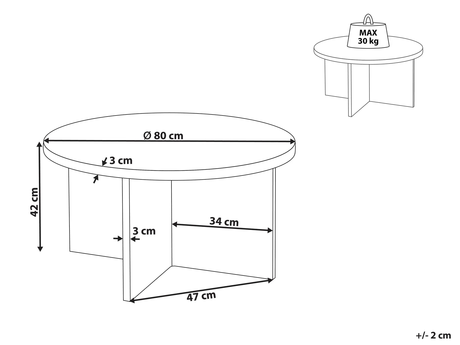 Coffee Table STANTON Grey Concrete Effect
