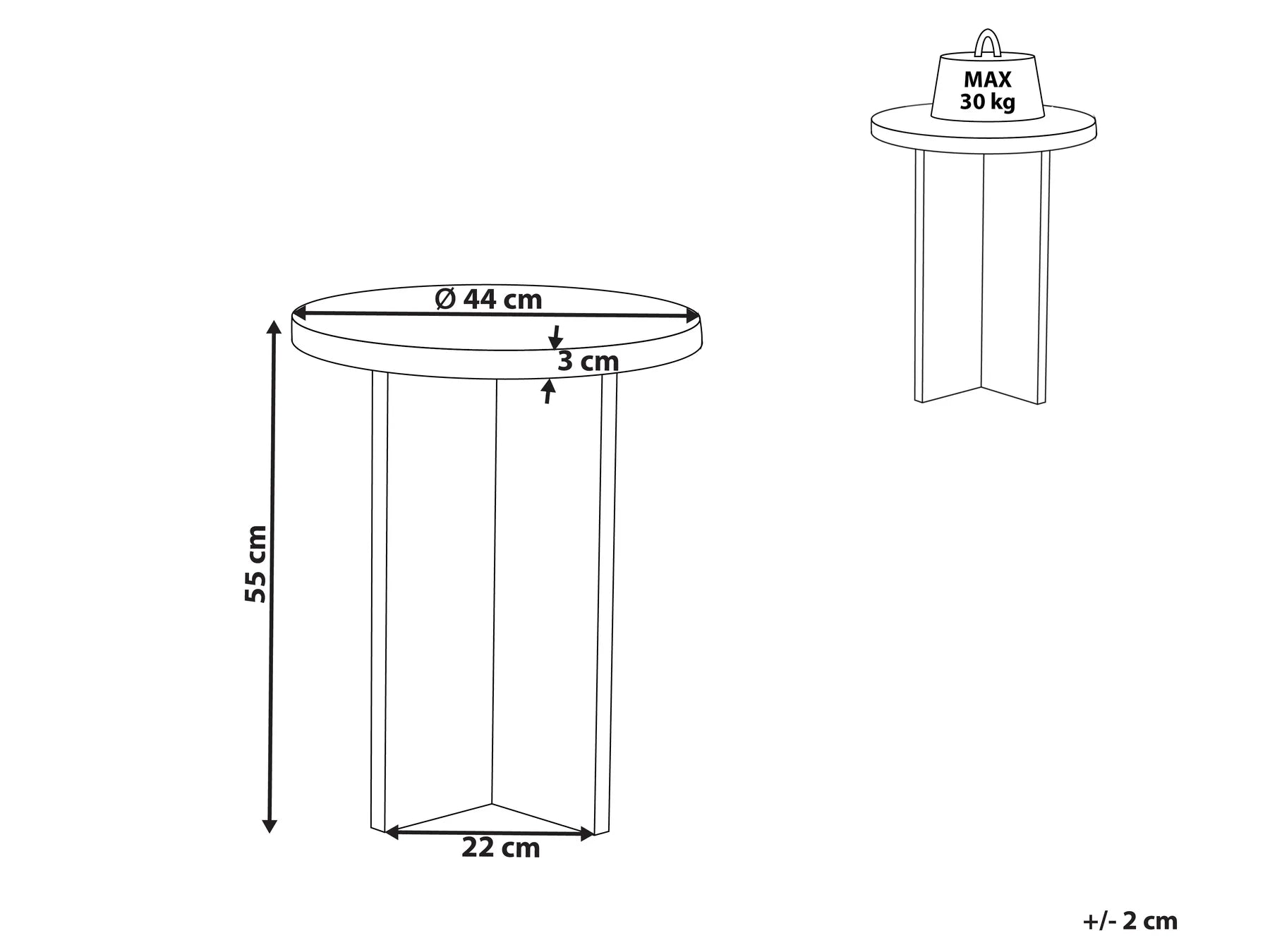 Side Table STANTON Grey Concrete Effect