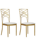 Set of 2 Dining Chairs GIRARD Metal Gold