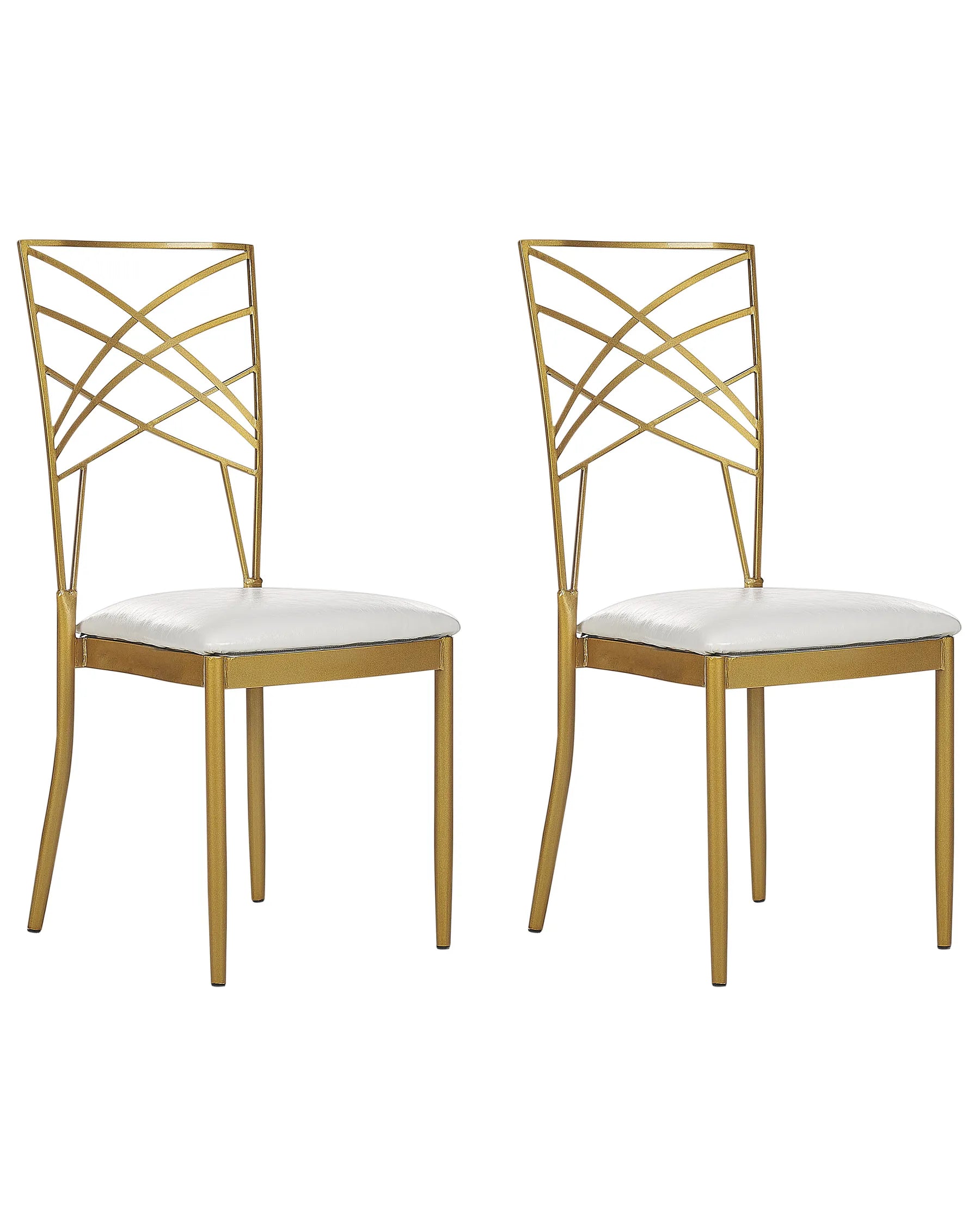 Set of 2 Dining Chairs GIRARD Metal Gold