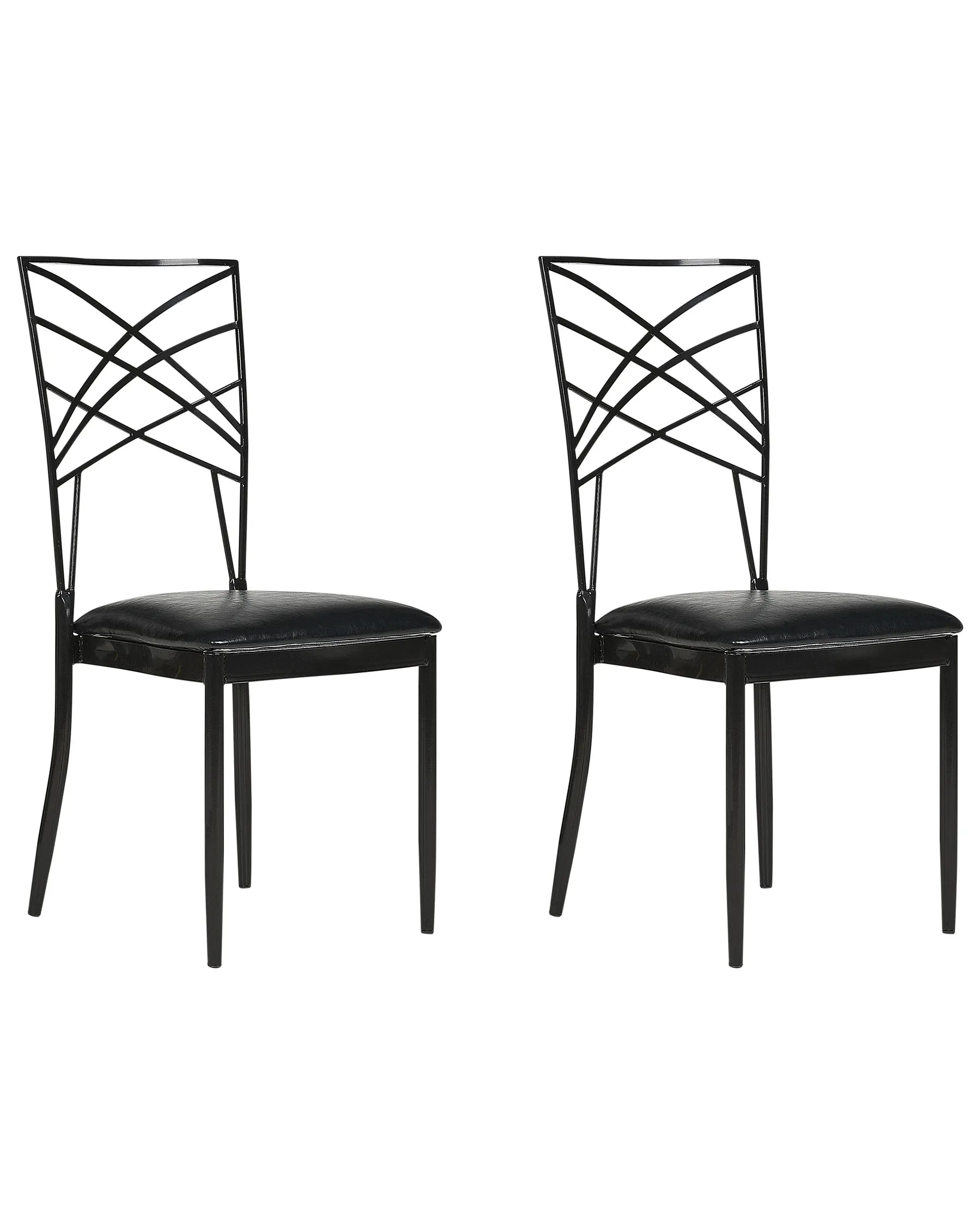 Set of 2 Dining Chairs GIRARD Metal Black