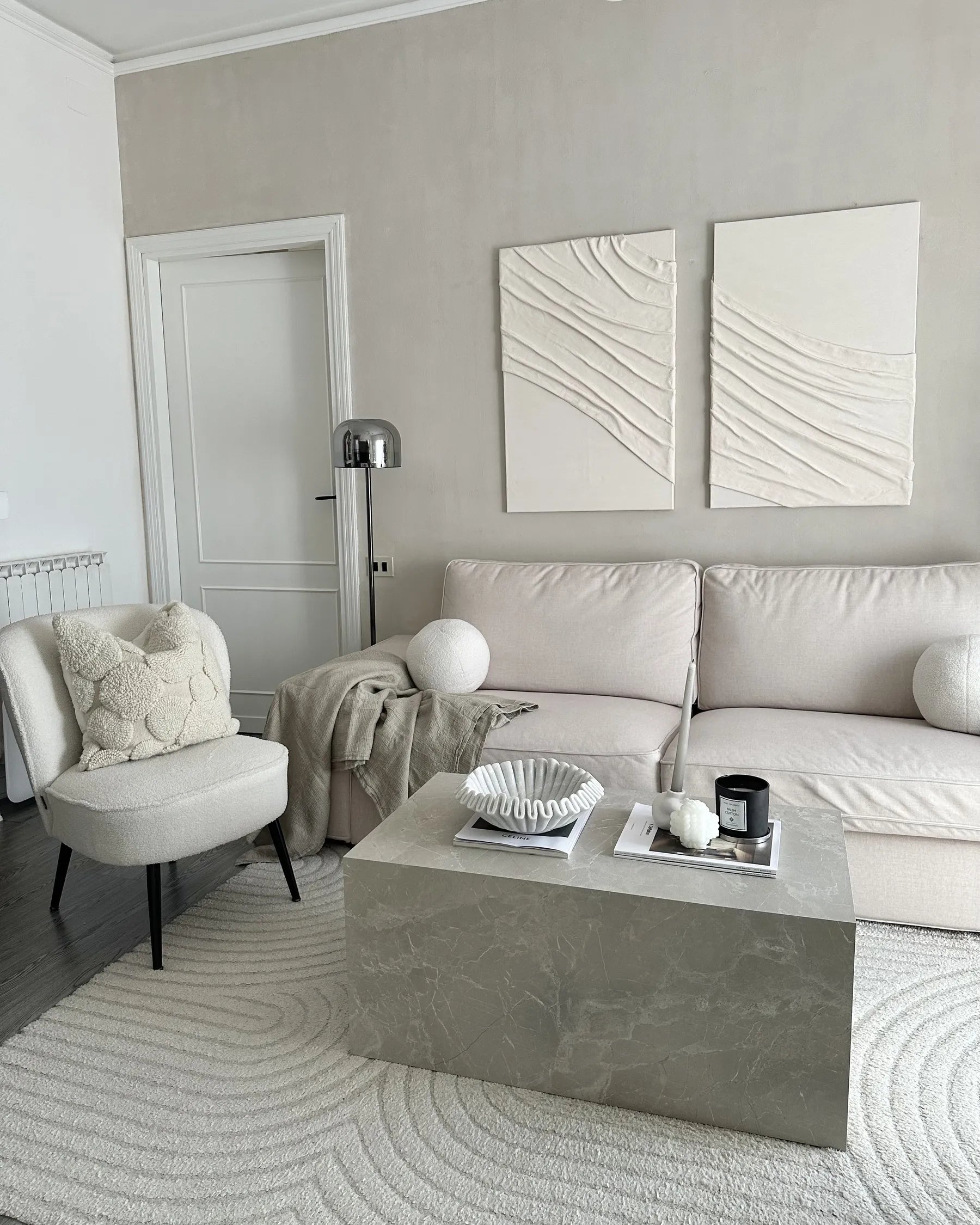 Armchair VOSS Boucle White