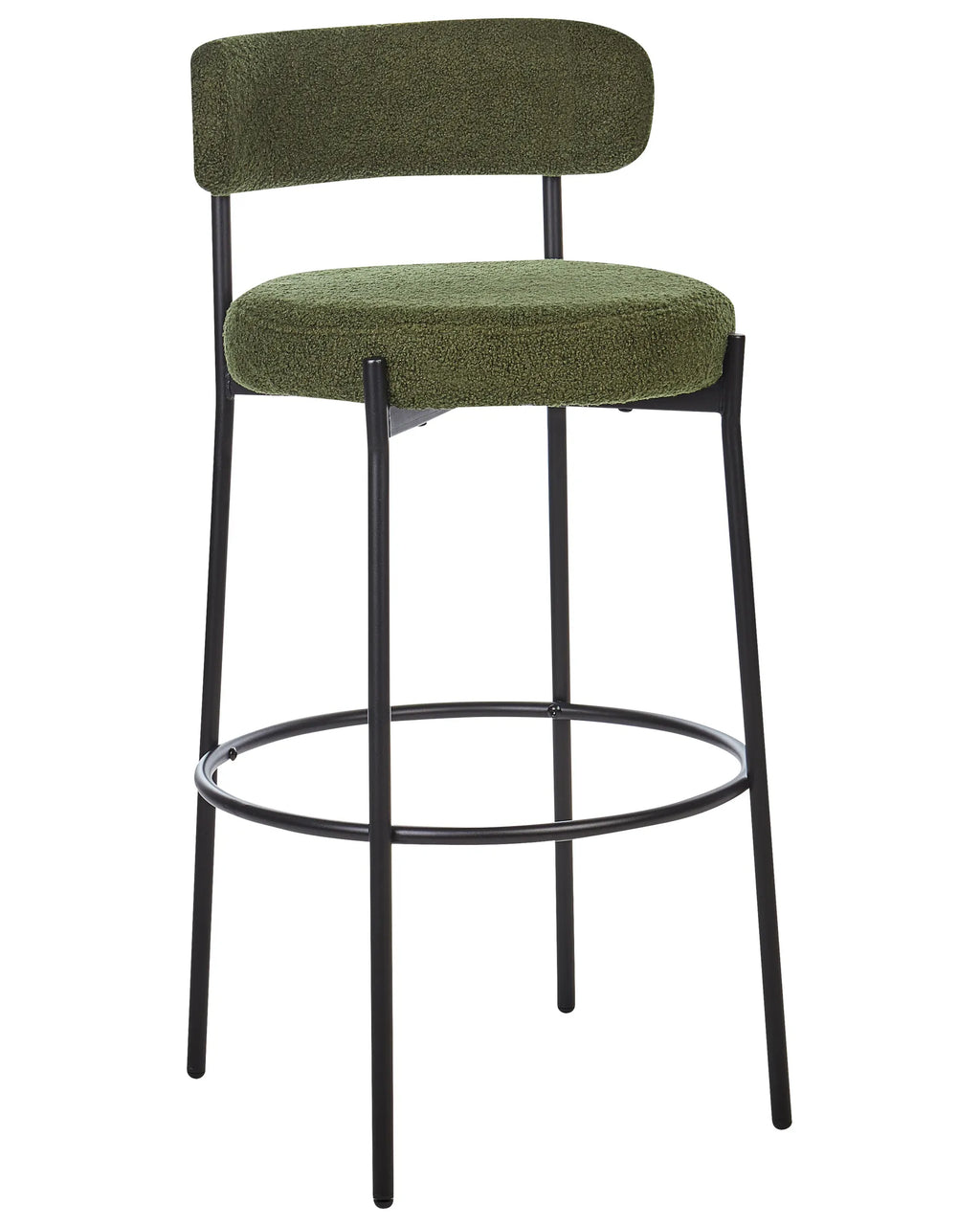 Set of 2 Bar Chairs ALLISON Boucle Green