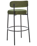 Set of 2 Bar Chairs ALLISON Boucle Green