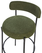 Set of 2 Bar Chairs ALLISON Boucle Green