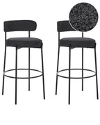 Set of 2 Bar Chairs ALLISON Boucle Black