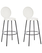 Set of 2 Bar Chairs EMERY Boucle White