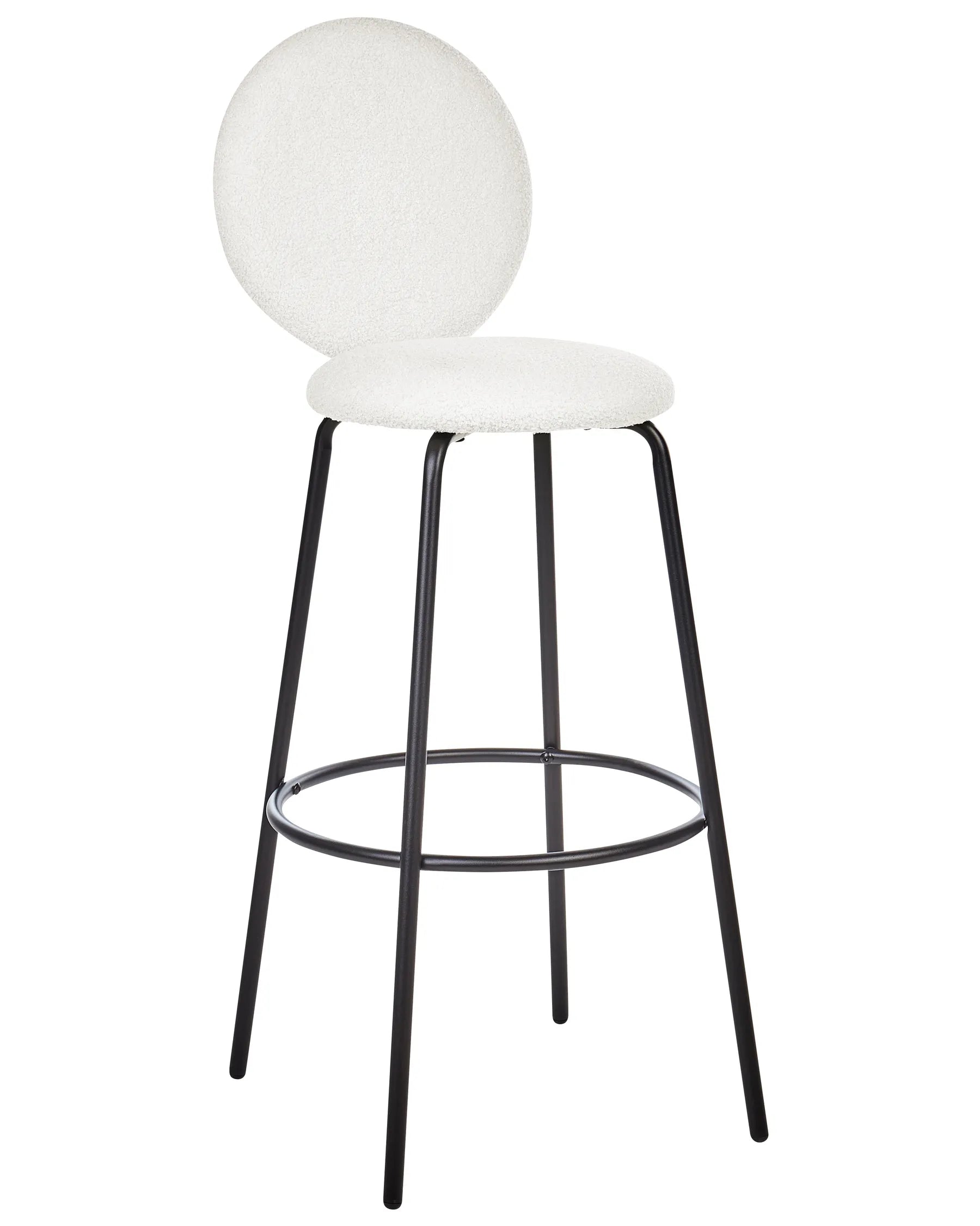 Set of 2 Bar Chairs EMERY Boucle White