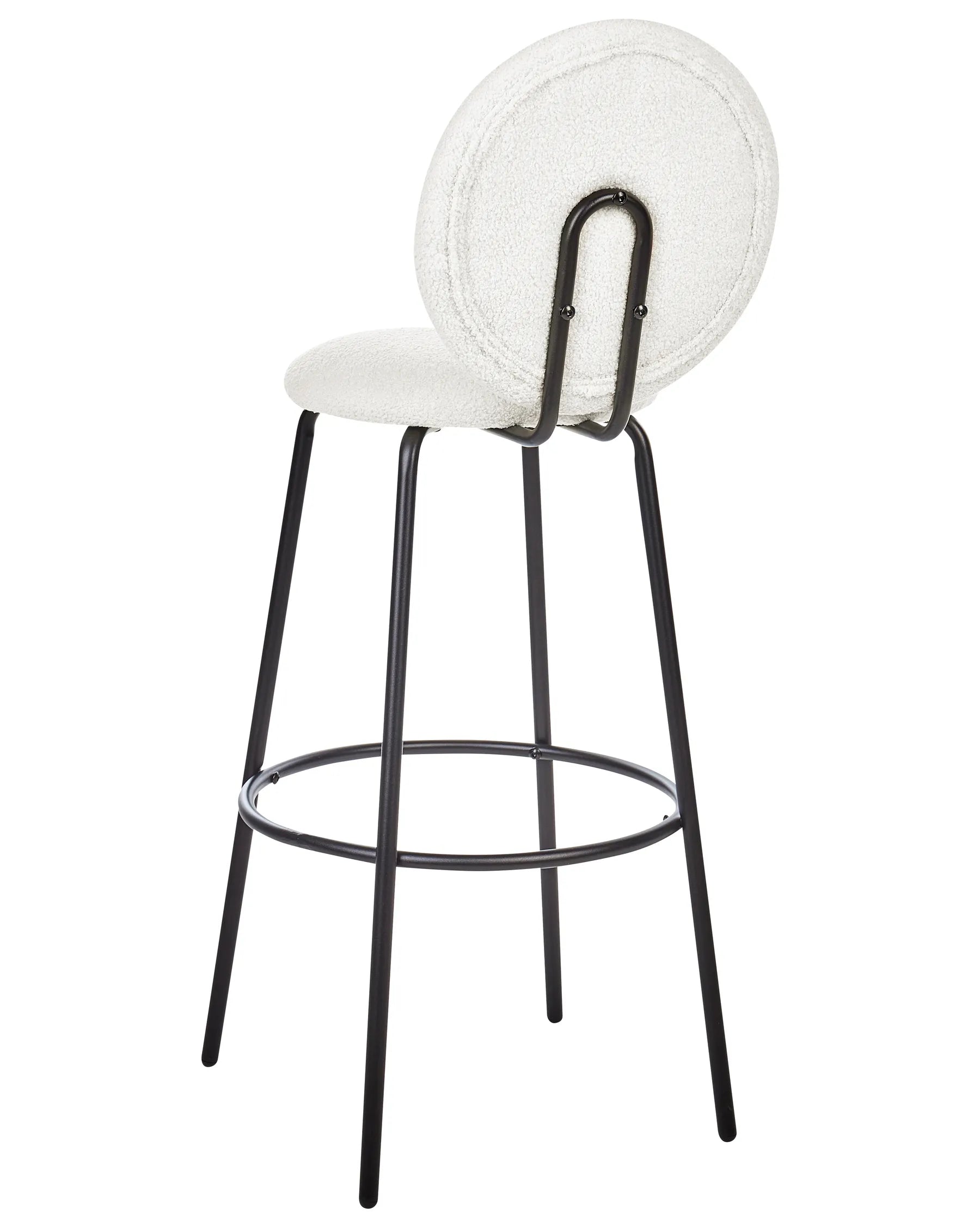 Set of 2 Bar Chairs EMERY Boucle White