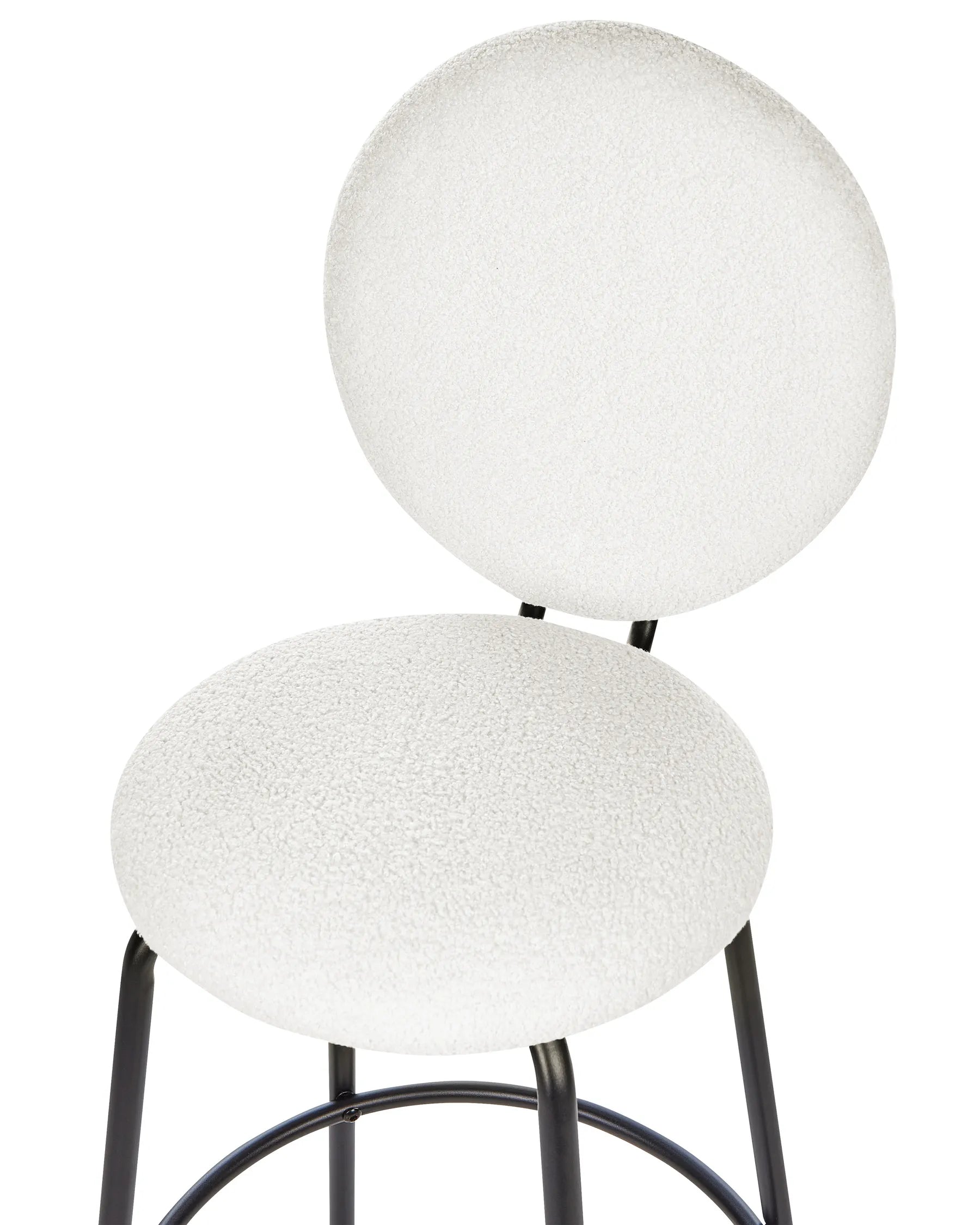 Set of 2 Bar Chairs EMERY Boucle White