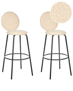 Set of 2 Bar Chairs EMERY Boucle Light Beige