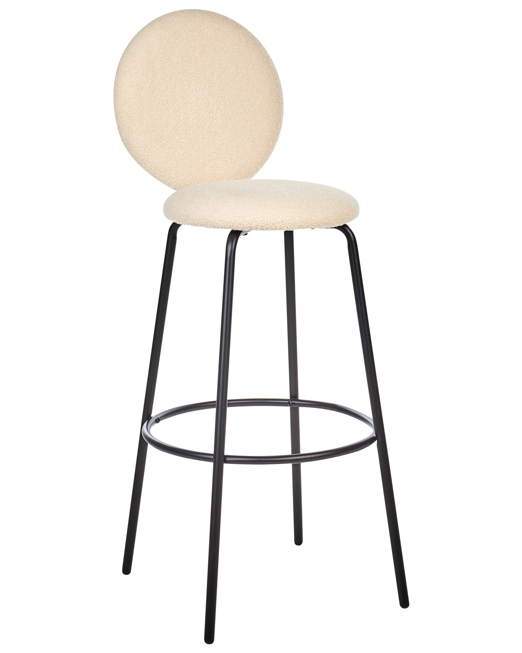 Set of 2 Bar Chairs EMERY Boucle Light Beige