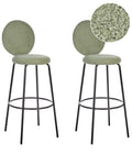 Set of 2 Bar Chairs EMERY Boucle Light Green