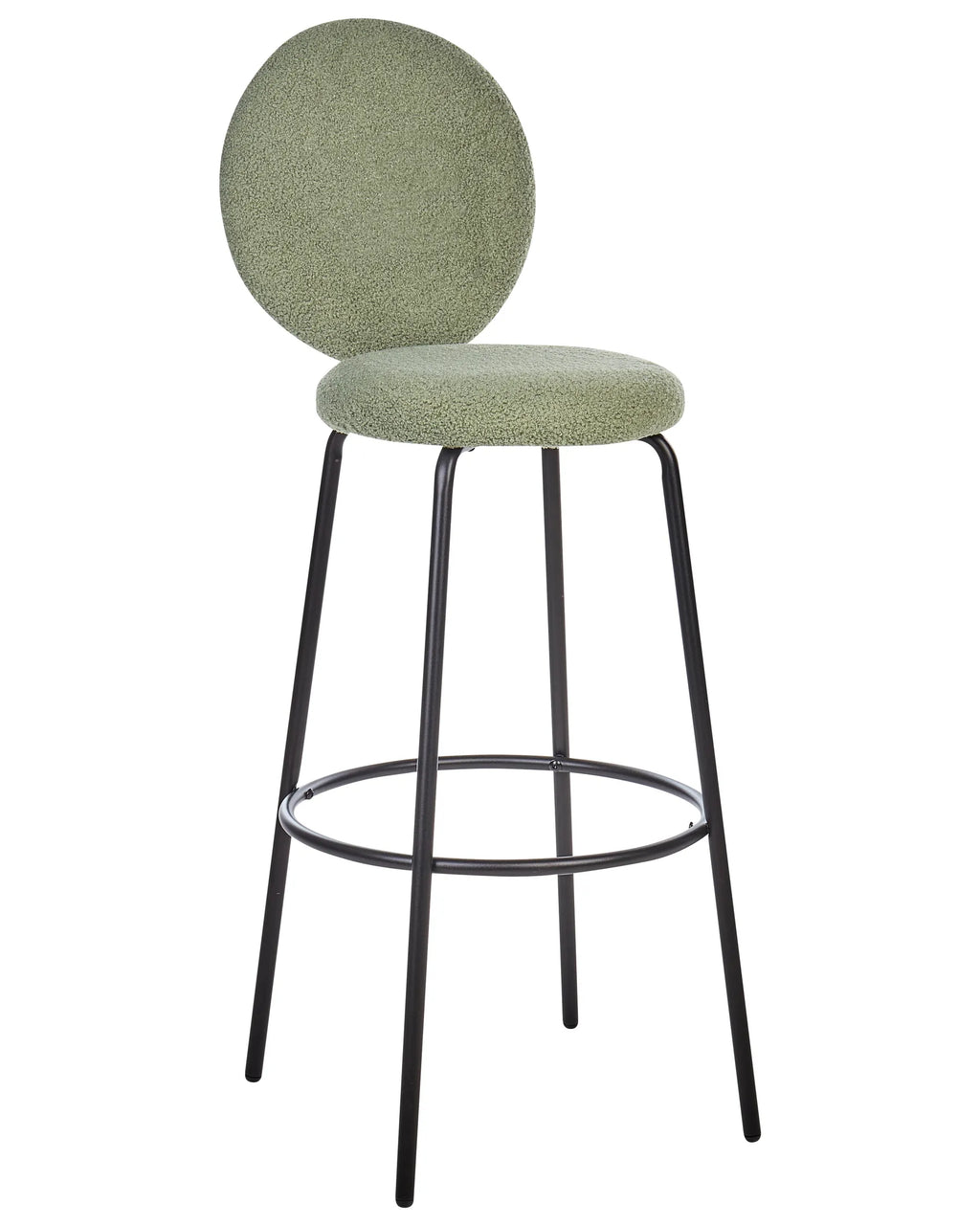 Set of 2 Bar Chairs EMERY Boucle Light Green