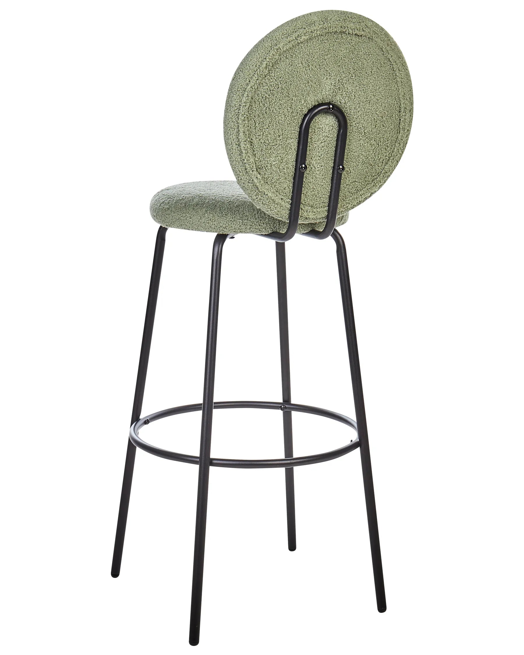 Set of 2 Bar Chairs EMERY Boucle Light Green