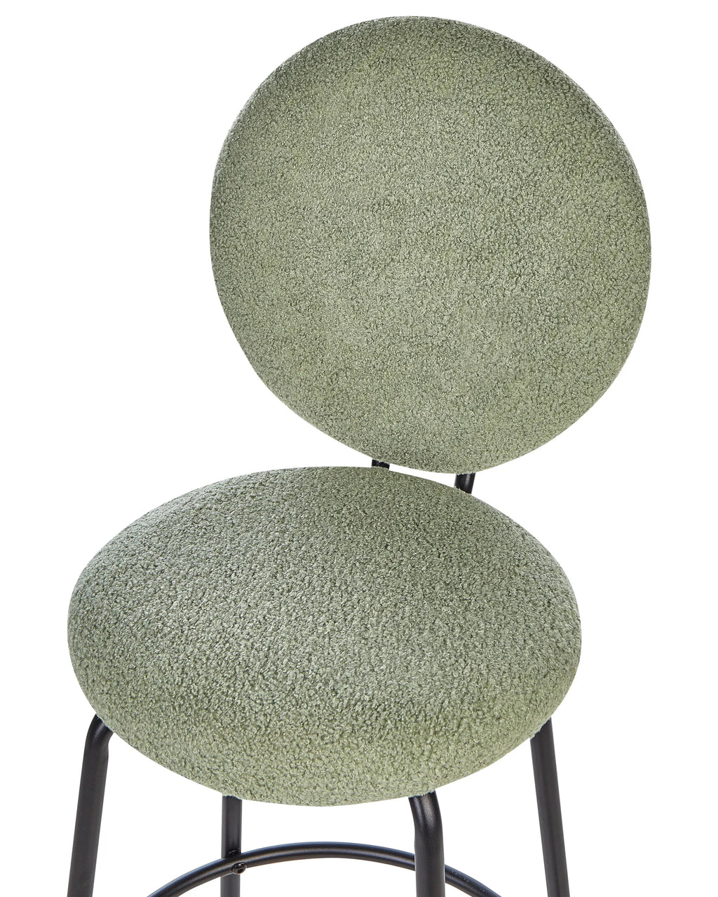 Set of 2 Bar Chairs EMERY Boucle Light Green