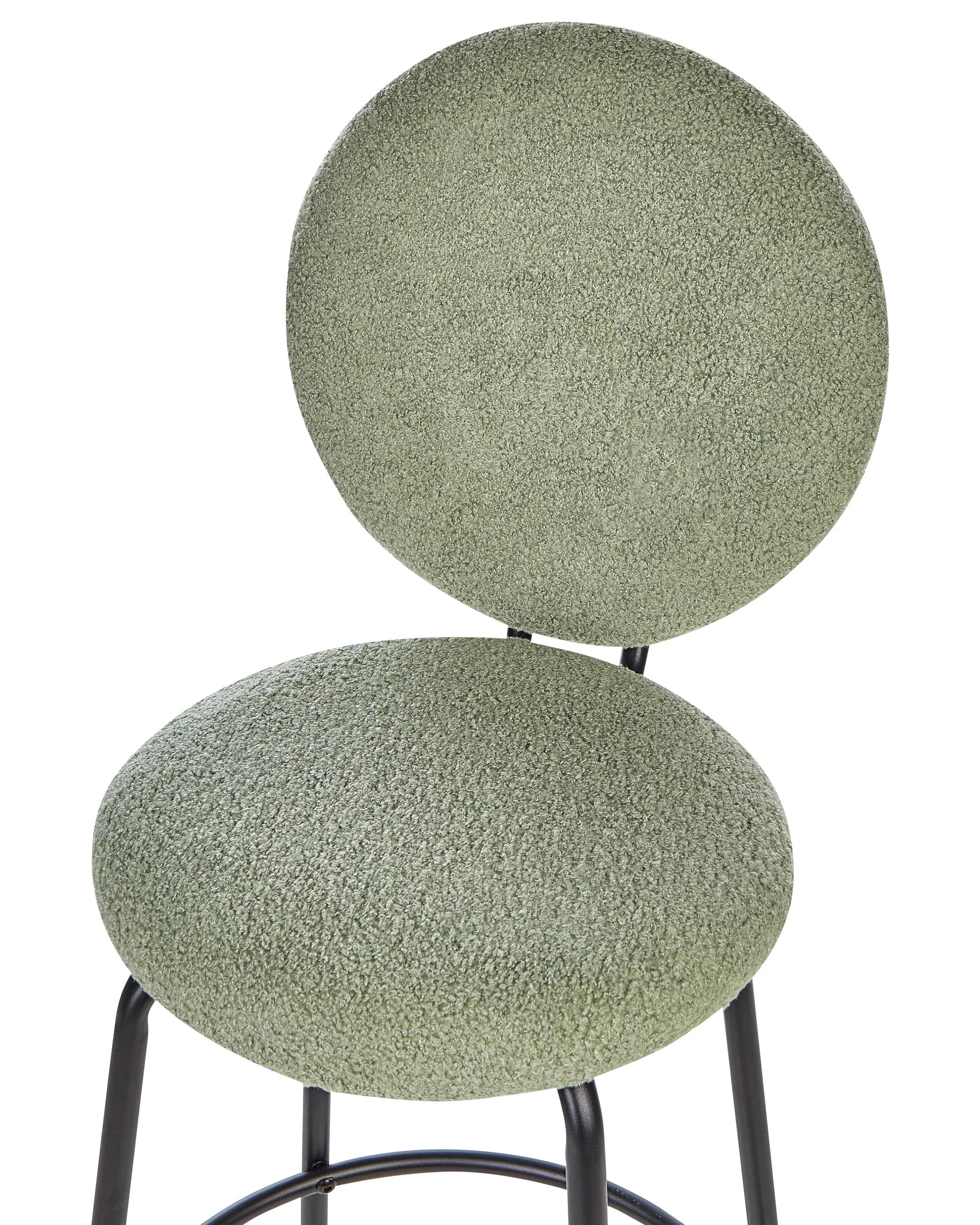 Set of 2 Bar Chairs EMERY Boucle Light Green