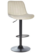 Set of 2 Bar Chairs DUBROVNIK Velvet Swivel Light Beige