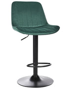 Set of 2 Bar Chairs DUBROVNIK Velvet Swivel Emerald Green