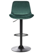 Set of 2 Bar Chairs DUBROVNIK Velvet Swivel Emerald Green
