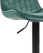 Set of 2 Bar Chairs DUBROVNIK Velvet Swivel Emerald Green