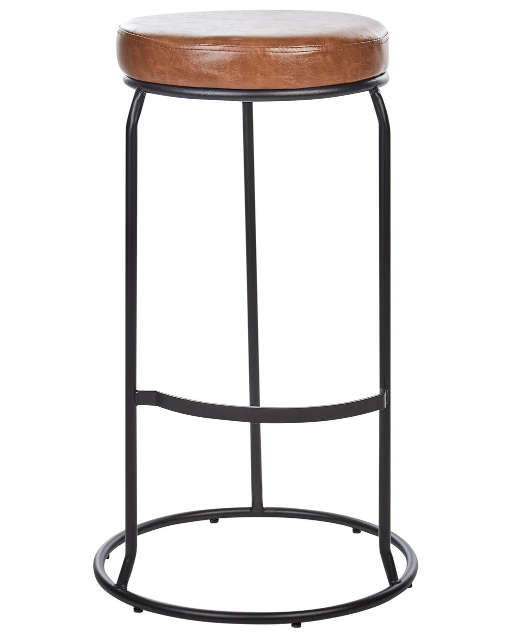 Set of 2 Bar Stools MILROY Faux Leather Brown