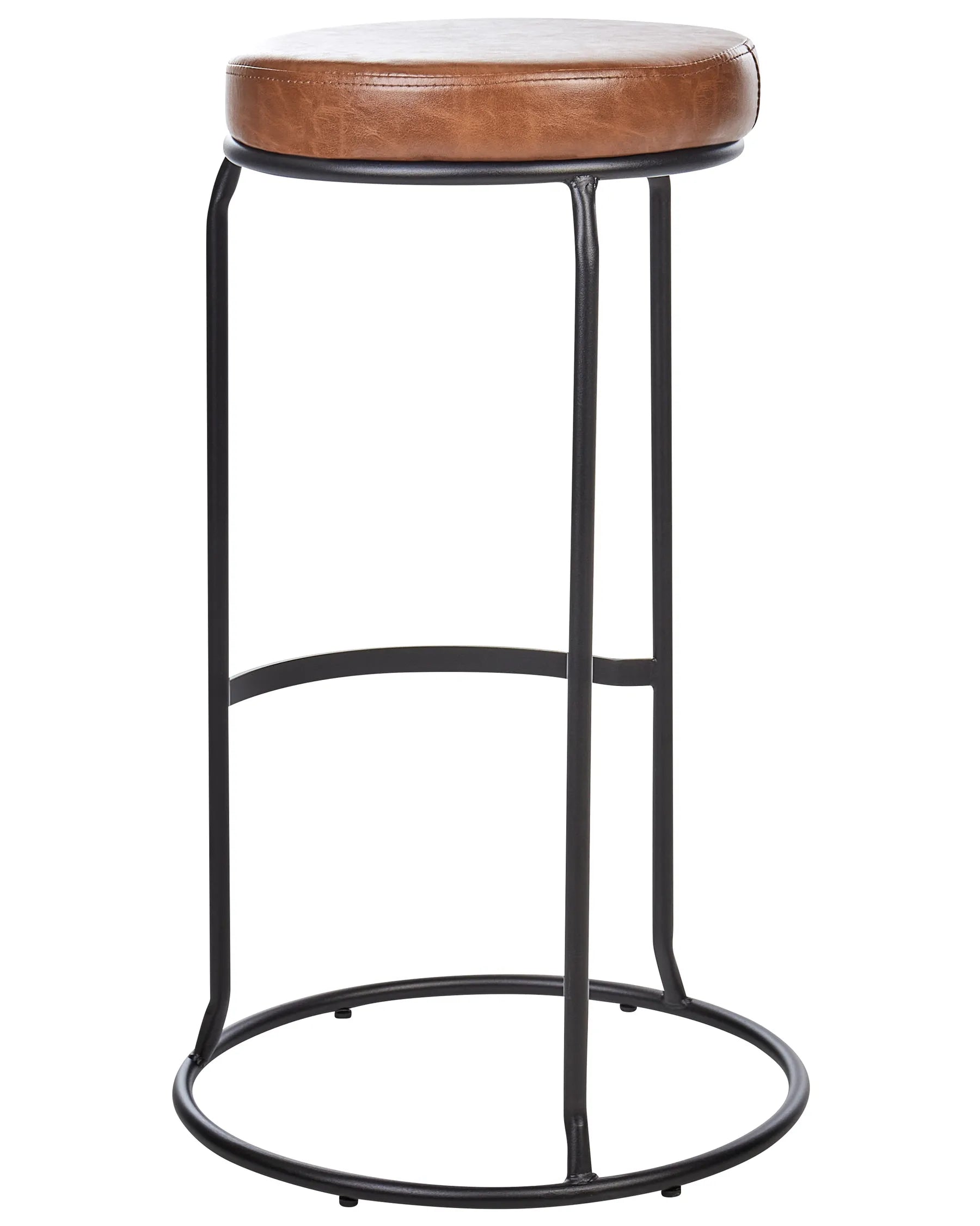 Set of 2 Bar Stools MILROY Faux Leather Brown