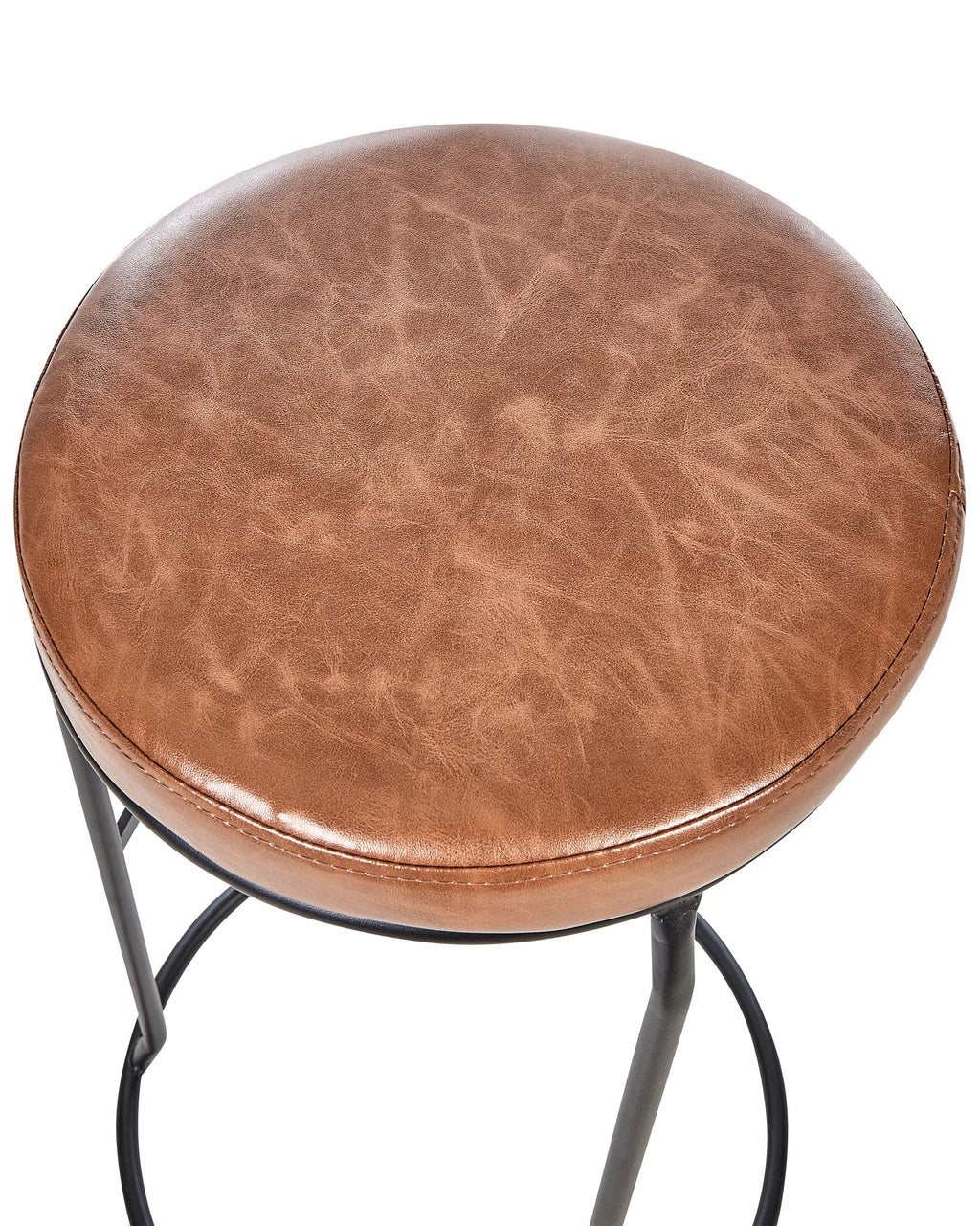 Set of 2 Bar Stools MILROY Faux Leather Brown