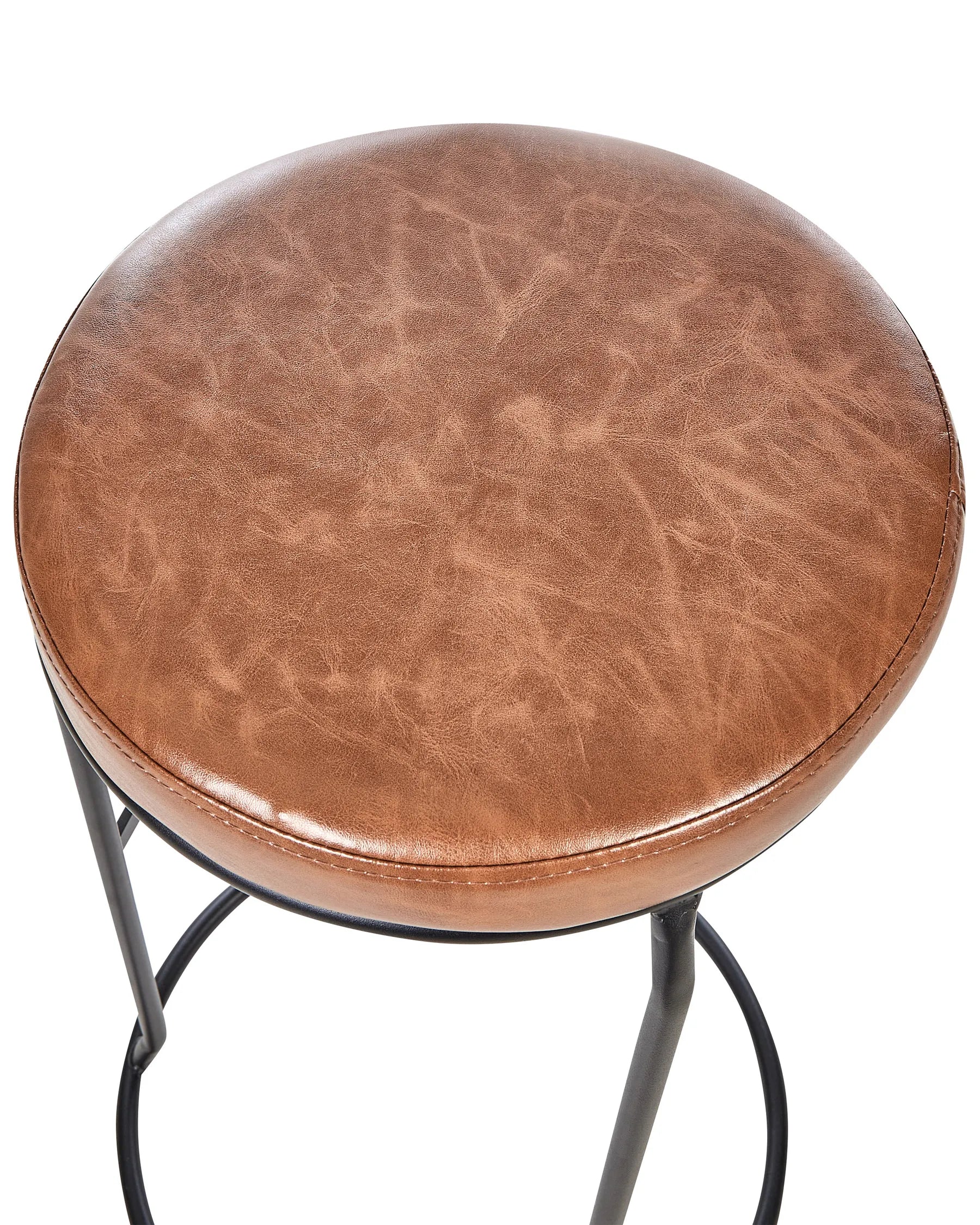 Set of 2 Bar Stools MILROY Faux Leather Brown