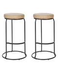 Set of 2 Bar Stools MILROY Faux Leather Beige