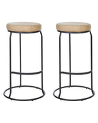 Set of 2 Bar Stools MILROY Faux Leather Beige