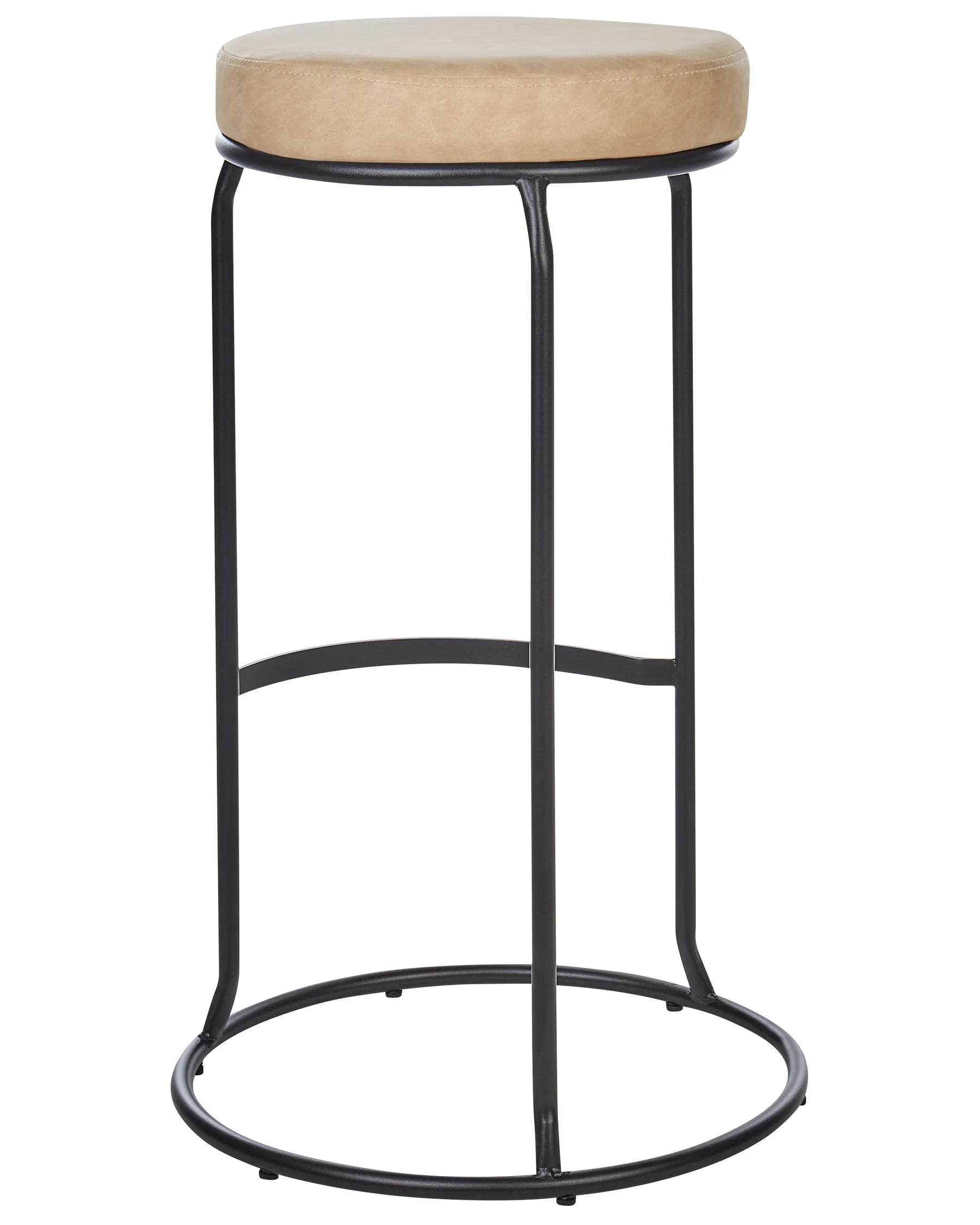 Set of 2 Bar Stools MILROY Faux Leather Beige