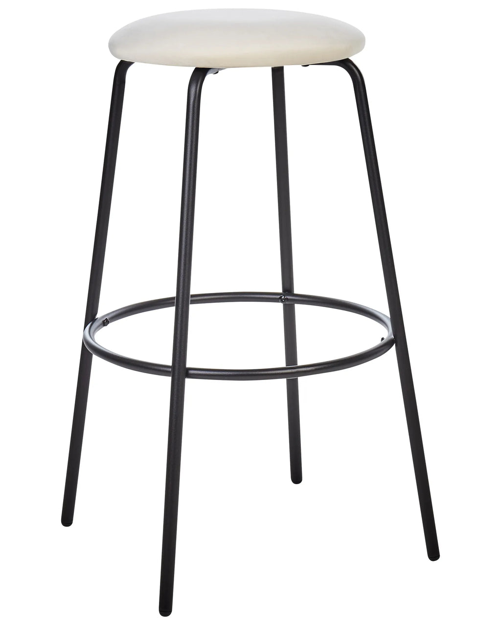 Set of 2 Bar Chairs MORTON Velvet Off-White
