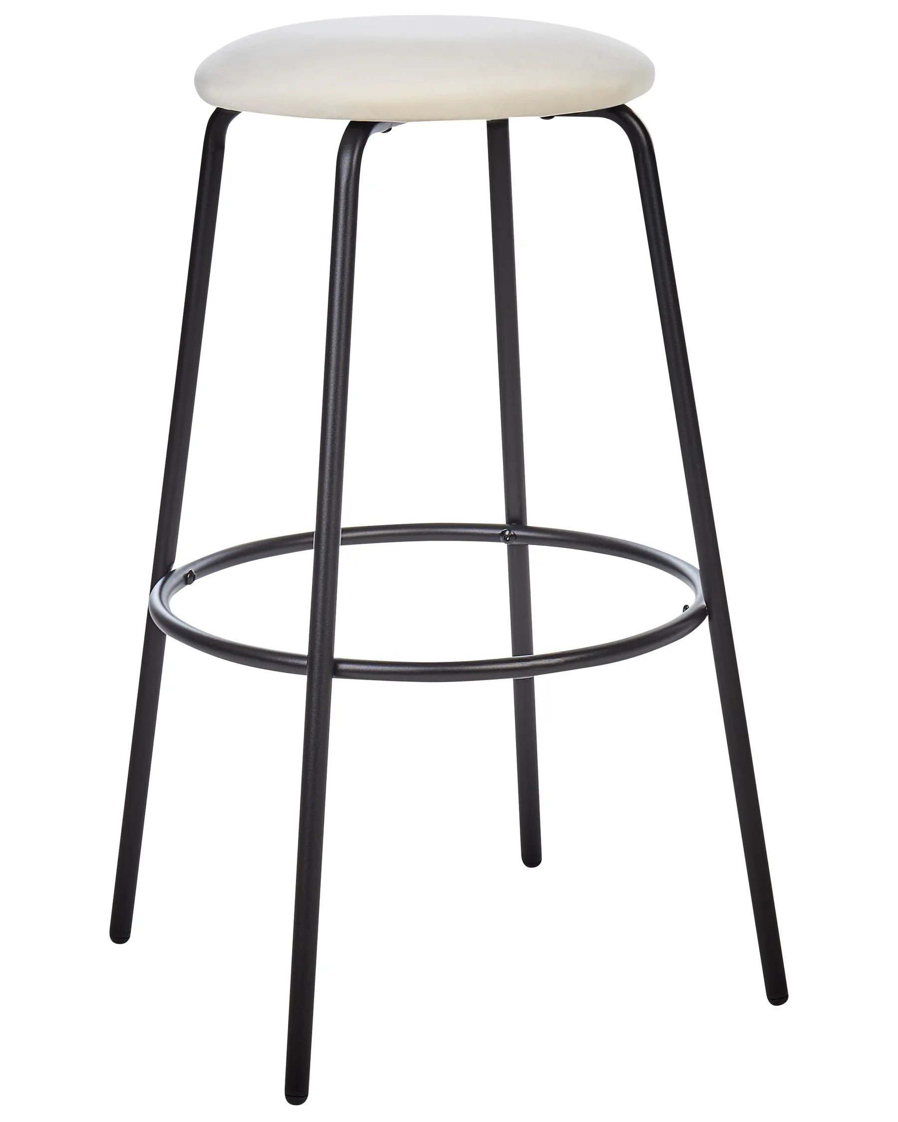Set of 2 Bar Chairs MORTON Velvet Off-White