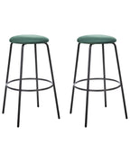 Set of 2 Bar Chairs MORTON Velvet Emerald Green