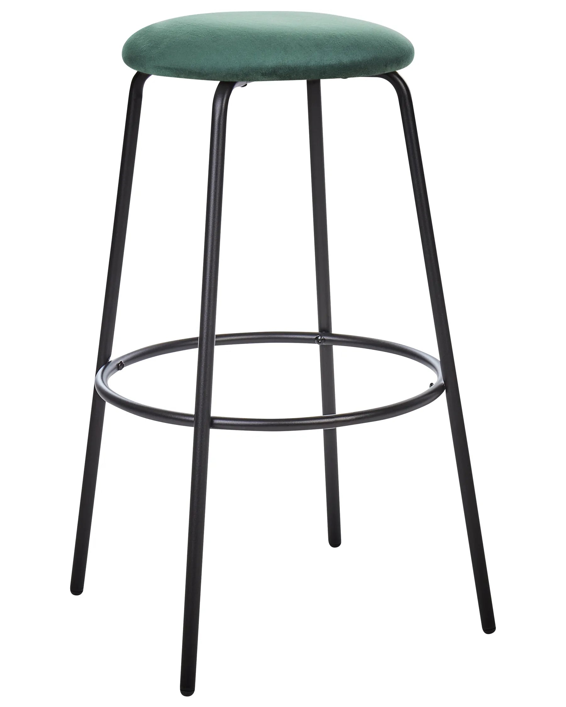 Set of 2 Bar Chairs MORTON Velvet Emerald Green