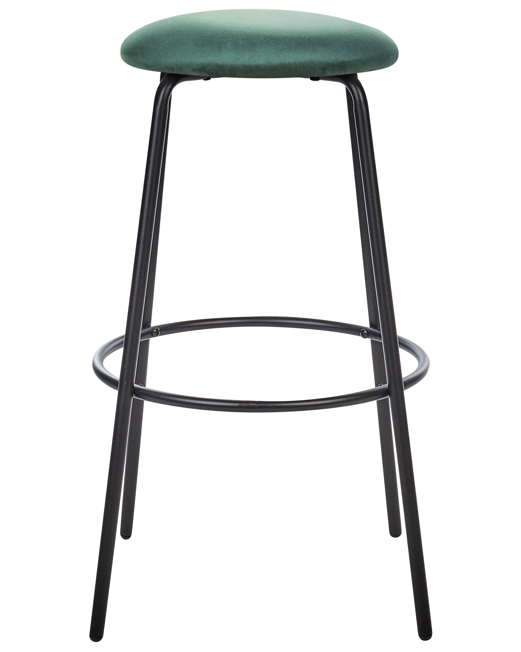 Set of 2 Bar Chairs MORTON Velvet Emerald Green